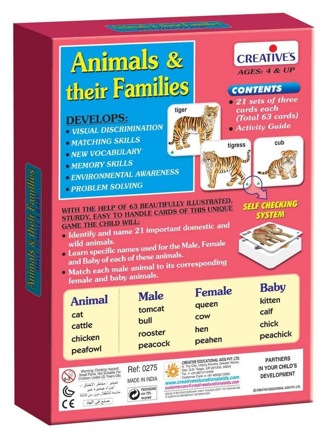 كرييتف إديوكيشنال آيدز حيوانات إبداعية وعائلاتها + الحيوانات: منازلها وطعامها | مجموعة تعليمية لمرحلة ما قبل المدرسة عن الحيوانات وعائلاتها ومنازلها وطعامها | من سن 3 سنوات فما فوق - Image 5