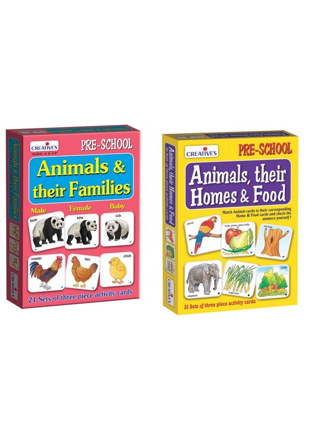 كرييتف إديوكيشنال آيدز حيوانات إبداعية وعائلاتها + الحيوانات: منازلها وطعامها | مجموعة تعليمية لمرحلة ما قبل المدرسة عن الحيوانات وعائلاتها ومنازلها وطعامها | من سن 3 سنوات فما فوق - Image 1