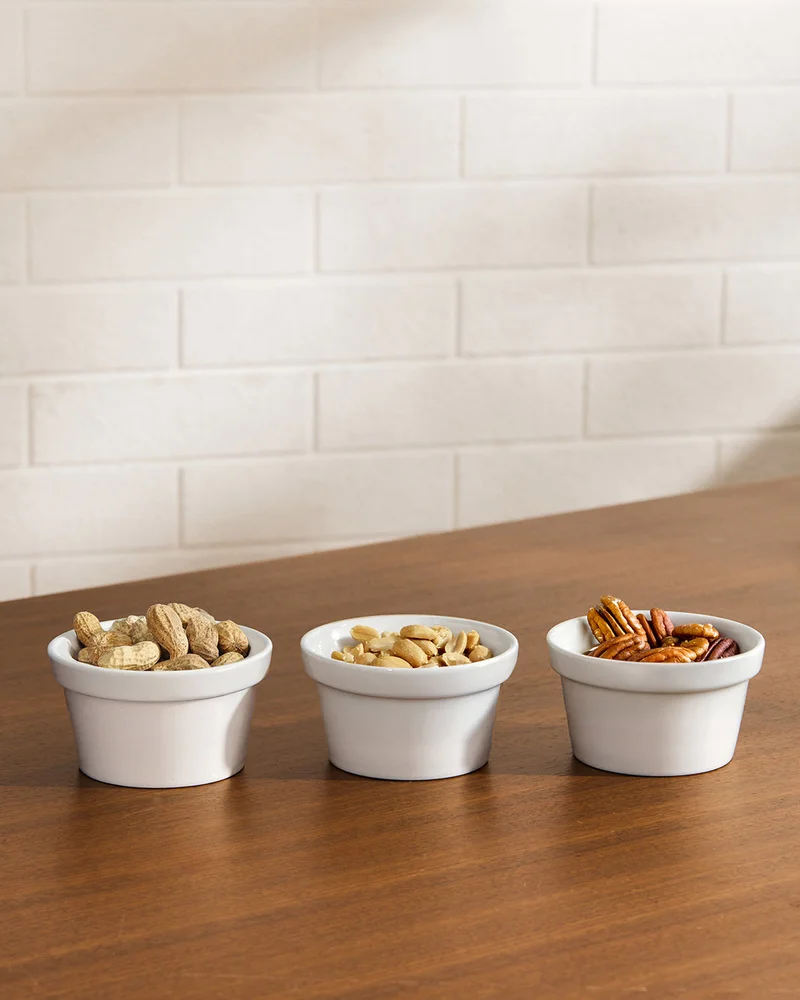 Redtag White Porcelain Round Bowl Set (3 Piece)