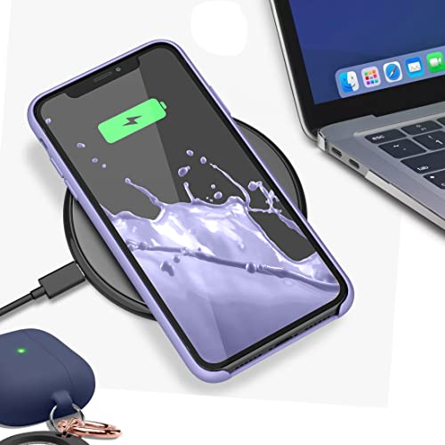 VONZEE Liquid Silicone Soft Back Cover for iPhone 11 Case, Shockproof Slim Camera & Full Body Protection Non Yellowing Cover with Microfiber Lining & Logo Cut (6.1 Inch) -Purple - Image 5