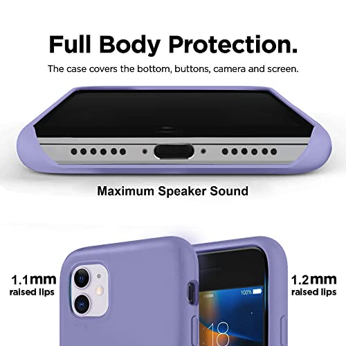 VONZEE Liquid Silicone Soft Back Cover for iPhone 11 Case, Shockproof Slim Camera & Full Body Protection Non Yellowing Cover with Microfiber Lining & Logo Cut (6.1 Inch) -Purple - Image 3