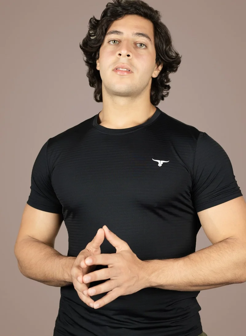 ثوجفيت درع الطيار - - تي شيرت رجالي ذو قصة ضيقة - أسود