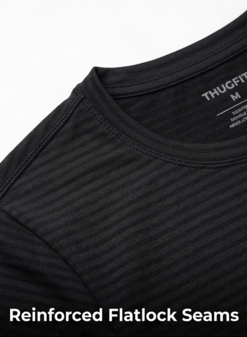 Thugfit Black THUGFIT AirmanArmor - Men's Muscle Fit T-Shirt - Black for Men | Best Price UAE
