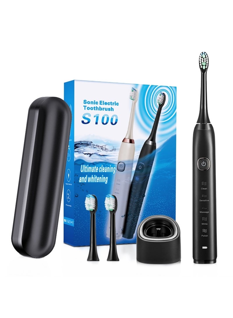 Electric Toothbrush Sonic Portable Electric Toothbrush Soft Bristles Wireless Charging Teeth Cleaning - Image 1