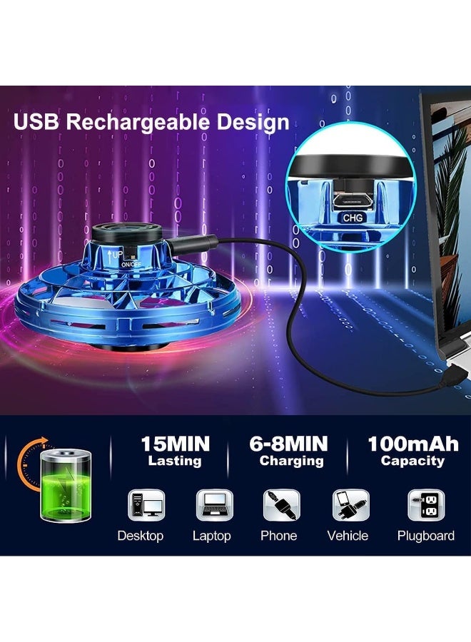 ARGT Flying Spinner Toy, Mini Boomerang Drone Fidget Spinner, Hand-Controlled UFO Magic Ball with RGB Lights, Flying Toys for Kids Boys Girls Teens 8+ Year Old, Indoor Outdoor Cool Gadgets (Black) - Image 4