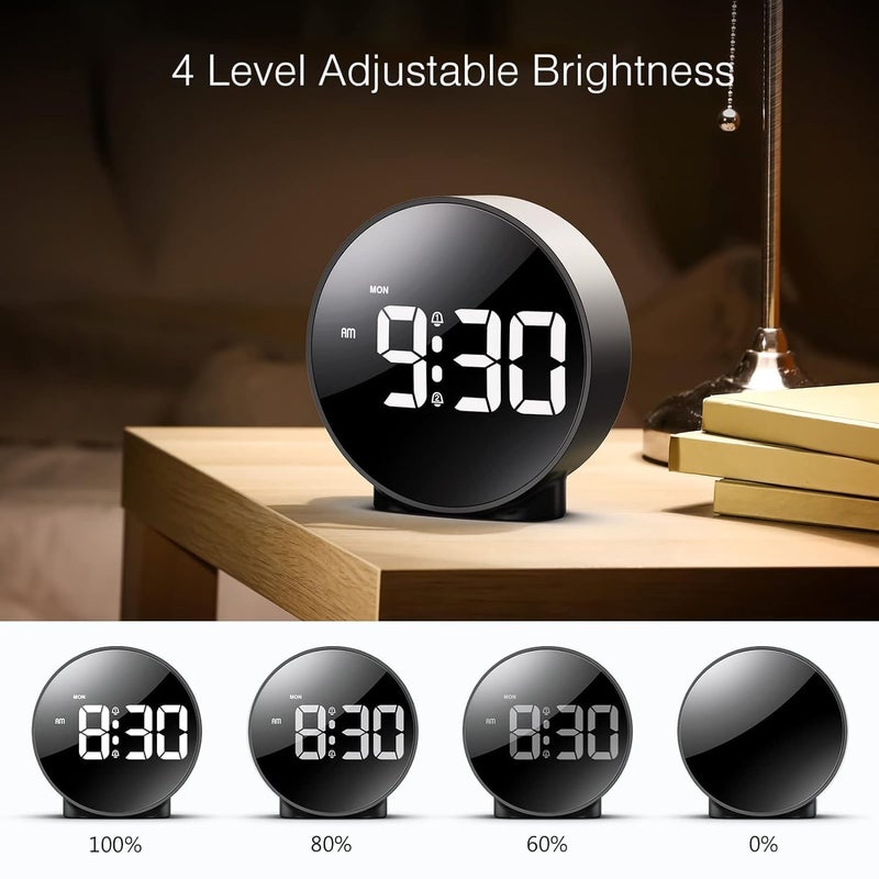 waqif Digital Calendar Alarm Day Clock Silent Digital Alarm Clock with Vibrating Function Digital Table Car Dashboard Desk Electronic Clock Display Digital Clock Dashboard Clock Table Clock BLACK - Image 2
