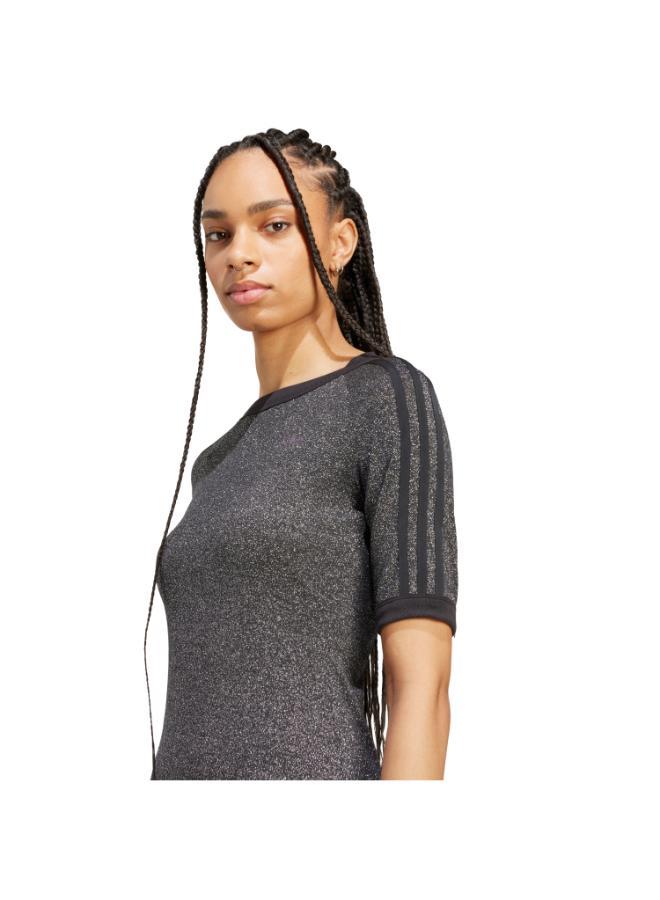 adidas Originals Adicolor Holiday Glitter 3-Stripes Dress - Image 3