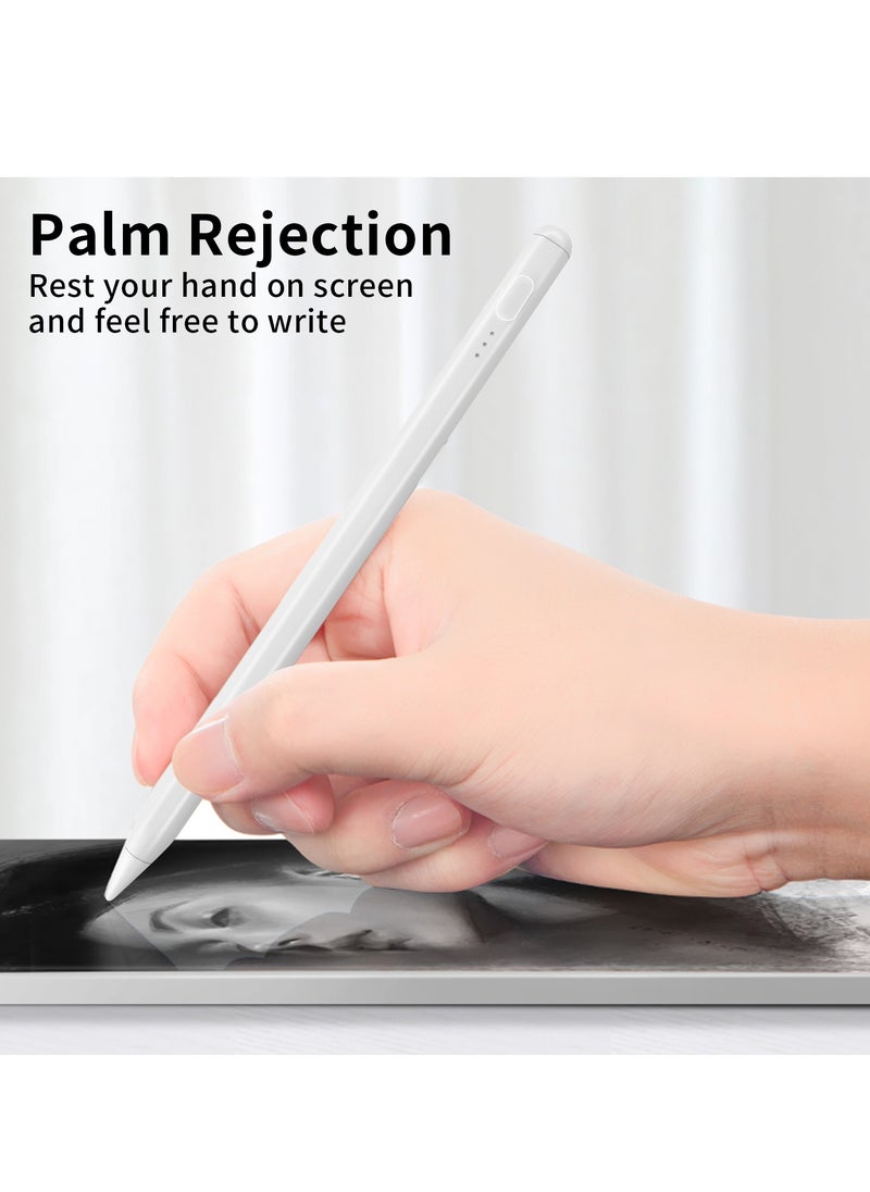 OREKO Stylus Pen with Tilt Sensitivity/Strong Magnetic, Universal Stylus Pencil 1/2 Generation, Compatible with iPad 2018 and Later , iPad, iPad Pro, iPad Air, iPad Mini White  - Image 2