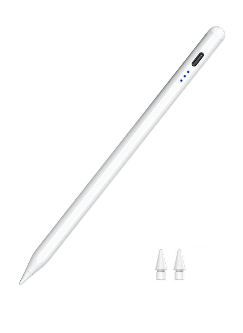 OREKO Stylus Pen with Tilt Sensitivity/Strong Magnetic, Universal Stylus Pencil 1/2 Generation, Compatible with iPad 2018 and Later , iPad, iPad Pro, iPad Air, iPad Mini White  - Image 1