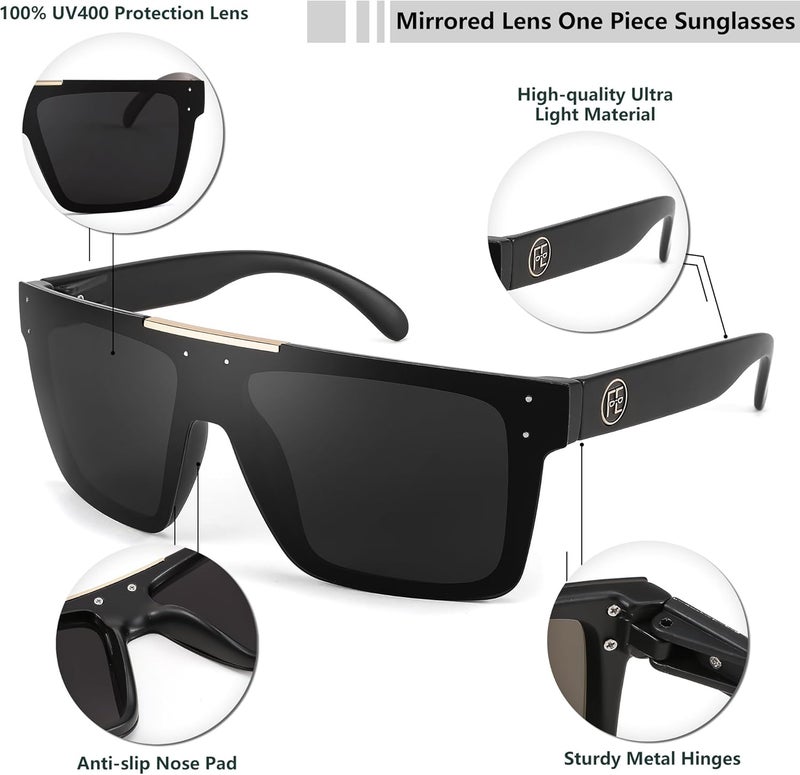FEISEDY Men Women Sunglasses Polarized Oversized Square Vintage Cycling Running Fishing Golf Hiking Sports Sun Glasses B2990 - Image 3