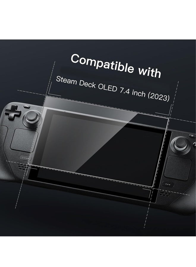 2 Pack Screen Protector for Steam Deck OLED, Tempered Glass Compatible with Steam Deck OLED 7.4-inch 2023 - Image 2
