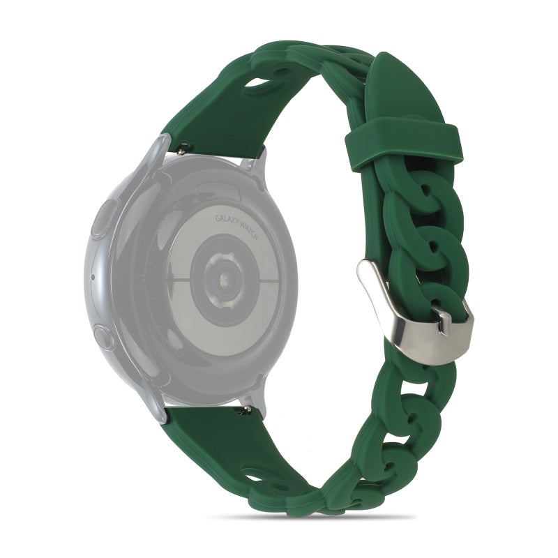 Replacement Strap 22mm Ring Buckle Silicone Watch Band(Army Green)