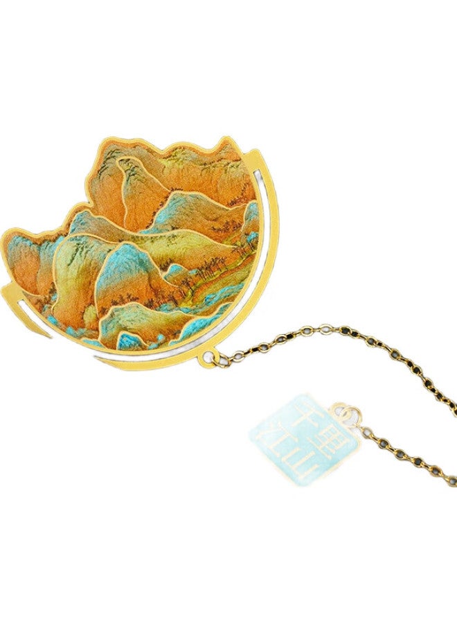 Tianse Bookmarks Gift Box, Beijing Palace Museum Cultural And Creative Museum, Metal Chinese Style Ancient Style Birthday Gift, Teacher'S Day Gift, Ts-5918, Qianli Jiangshan Gift Box Souvenir - Image 2
