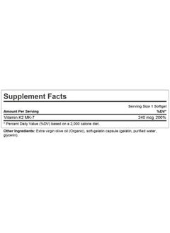 Andrew Lessman Vitamin K2 Mk7 240 Mcg 30 Softgels Essential For Healthy Calcium Utilization Promotes Optimum Skeletal Heart And Arterial Health. No Additives. Small Easy To Swallow Softgels  - Image 3