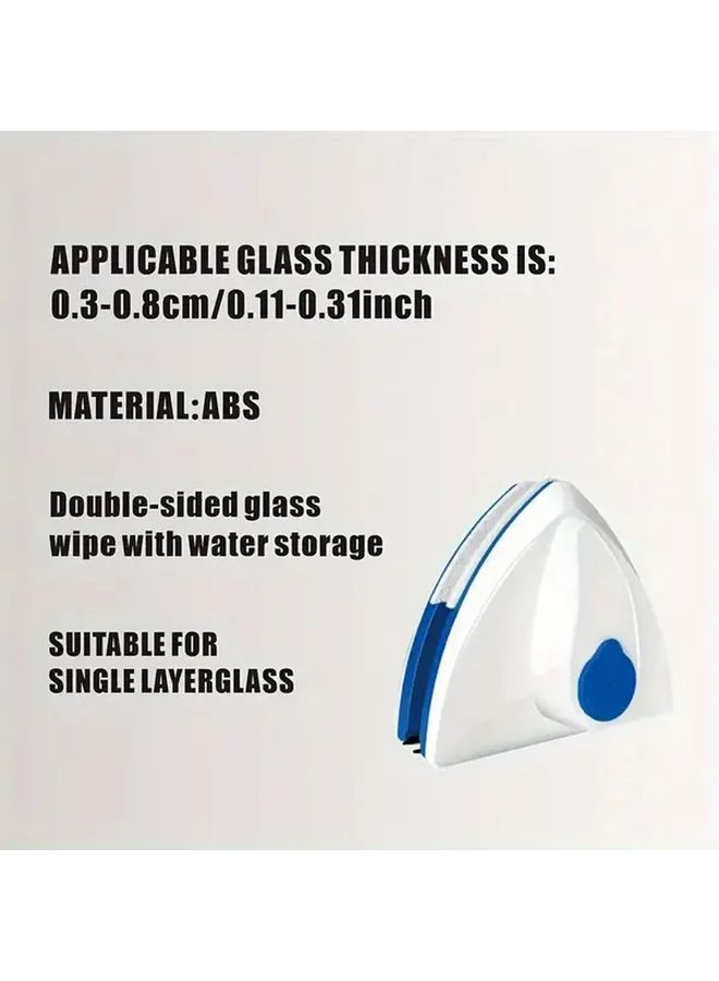 Magnetic Window Cleaner For Single Layer Glass 3-8mm With Extendable Handle Blue - Image 1