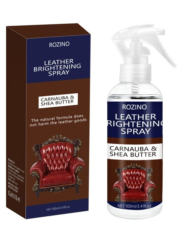 Rozino 100ml ROZINO Leather Brightening Spray with Honey, Leather Care Cleaner, Deep Moisturization, Long-Lasting Shine, Stain & Scuff Removal, with Honey for Sofas, Handbags, and Furniture  - Image 1