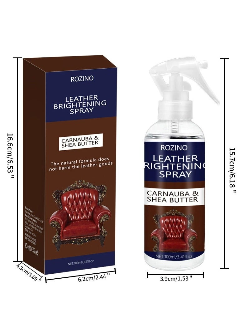 Rozino 100ml ROZINO Leather Brightening Spray with Honey, Leather Care Cleaner, Deep Moisturization, Long-Lasting Shine, Stain & Scuff Removal, with Honey for Sofas, Handbags, and Furniture  - Image 2