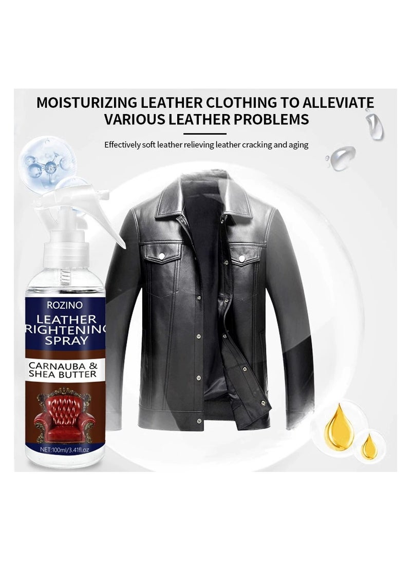 Rozino 100ml ROZINO Leather Brightening Spray with Honey, Leather Care Cleaner, Deep Moisturization, Long-Lasting Shine, Stain & Scuff Removal, with Honey for Sofas, Handbags, and Furniture  - Image 3