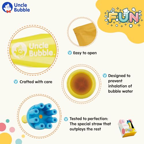 Uncle Bubble Blower for Kids and Toddlers, Mini Bubble Blower Makes Thousands of Bubbles Ease, Plastic Reduction Version - Image 5