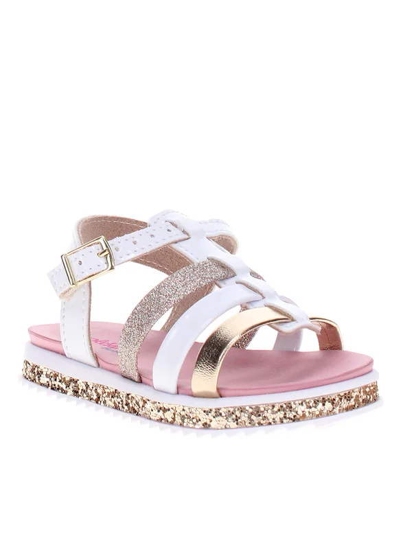 موليكينها Molekinha Infant Girls Sandals With Back Strap White | Made In Brazil