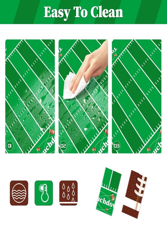 Childom Football Party Decorations,2 Pack Football Tablecloth Disposable Plastic Tablecloth 54" x 108",Football Birthday Party Decor,Football Table Cloth for Rectangle Tables,Football Party Supplies for Home - Image 3