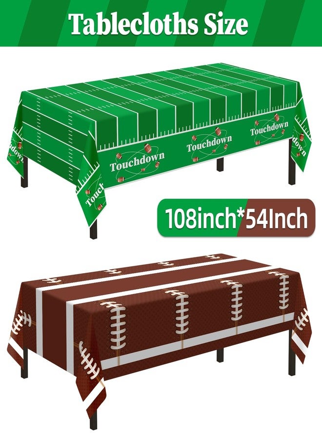 Childom Football Party Decorations,2 Pack Football Tablecloth Disposable Plastic Tablecloth 54" x 108",Football Birthday Party Decor,Football Table Cloth for Rectangle Tables,Football Party Supplies for Home - Image 2