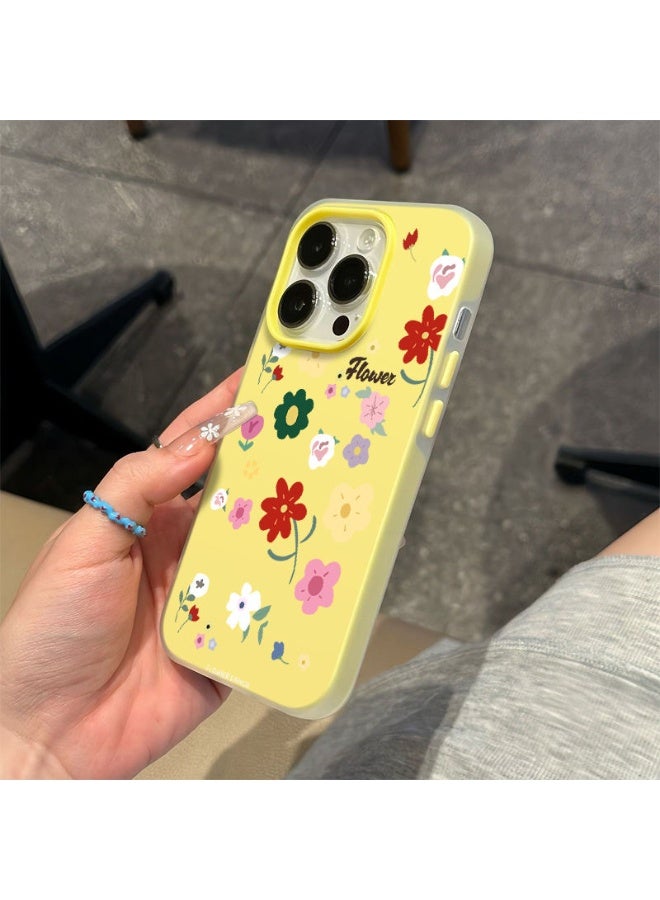 NIBEMINENT A Screen Full Of Flowers Protective TPU Case Cover For iPhone 16E, Yellow