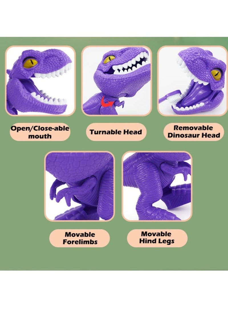 كابتن تيك 10PCS Plastic Dinosaur Simulation Dentist Play Set Animation Medical Kit Pretend Toy for Kids Hygienic Habbit Cultivation Role Game Children 5 Models 4 Colors OPP Bag Packaging - Image 2