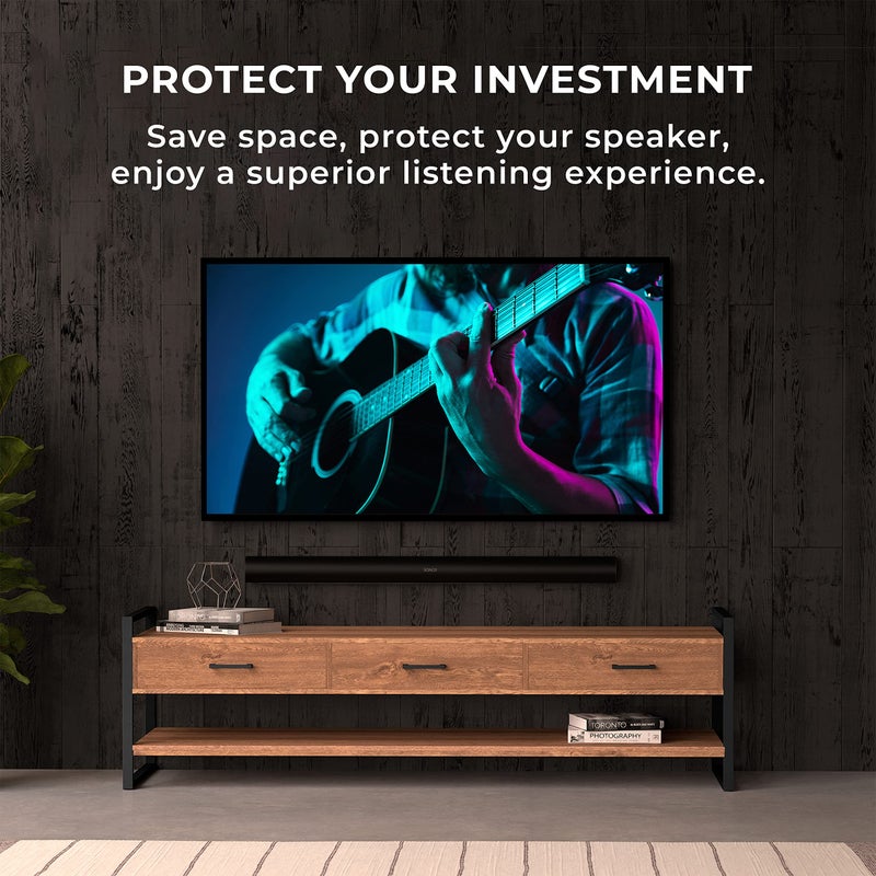 HumanCentric Wall Mount Compatible with Sonos Arc and Sonos Arc Ultra Sound Bar Only (Black), Mount on Wall Under TV, Floating Style, Hidden Design, Hardware Included - Image 5