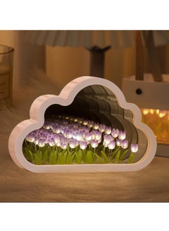LIVVY Cloud Tulip Mirror Lamp – Infinity Flower Night Light, LED Cloud Mirror Light for Bedroom & Home Decor – Aesthetic Desk Light, Fully Assembled, Gift for Women & Girls  - Image 2