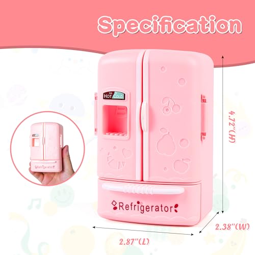 Kimo Dollhouse Mini Refrigerator Furniture Essential Kitchen Accessory for Dollhouse Compatible with Mini Foods Kids Playhouse Decor - Image 5