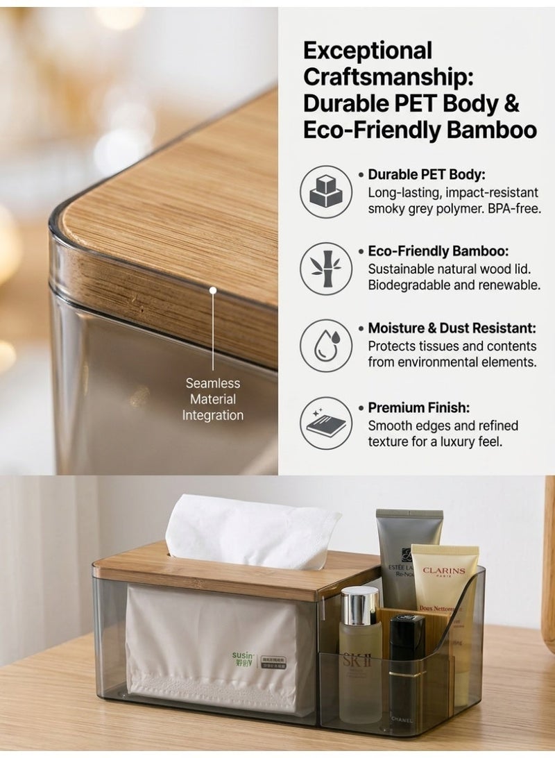 Wooden Tissue Box，Holder For Disposable Facial Tissues. Rectangular Wooden Tissue Box Stand Suitable For Bedrooms, Bathrooms, Living Rooms, And Kitchens - Image 5