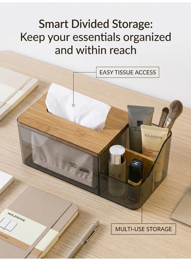 Wooden Tissue Box，Holder For Disposable Facial Tissues. Rectangular Wooden Tissue Box Stand Suitable For Bedrooms, Bathrooms, Living Rooms, And Kitchens - Image 2