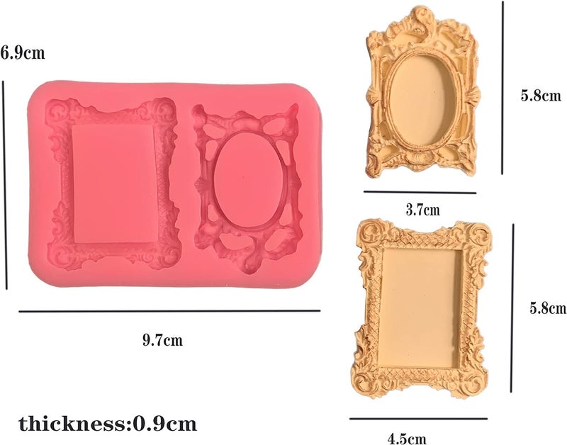 Snoogg Photo Frame Resin Silicone Mold Picture Frame 2 Cavity for Mini polaraids, minature, Doll House, Scrapbook Gifting and More - Image 5