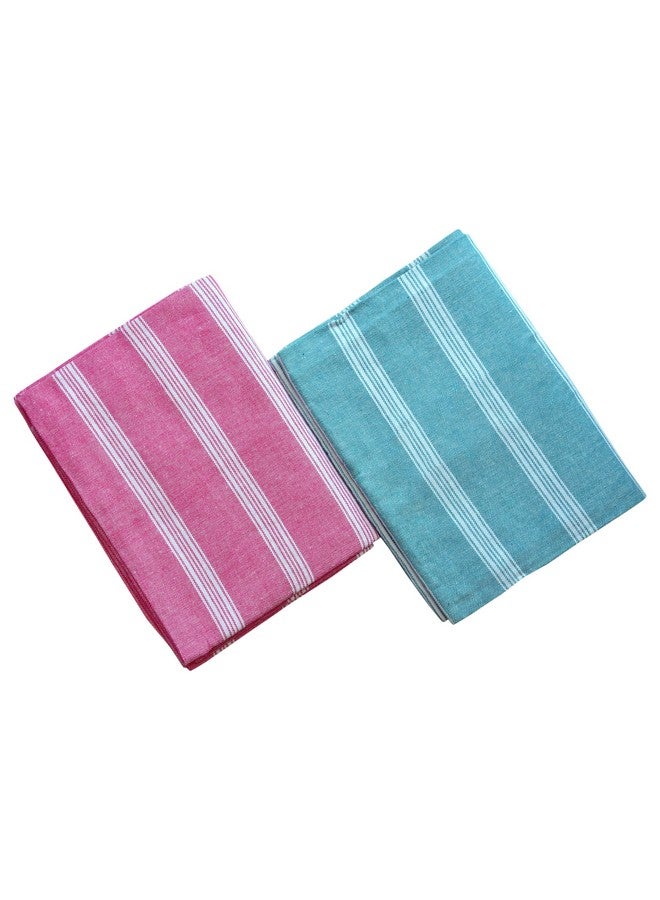 COMFORT WEAVE منشفة استحمام قطنية COMFORT WEAVE 250 GSM متعددة الألوان (مجموعة من 2، 31 × 62 بوصة) - Image 2