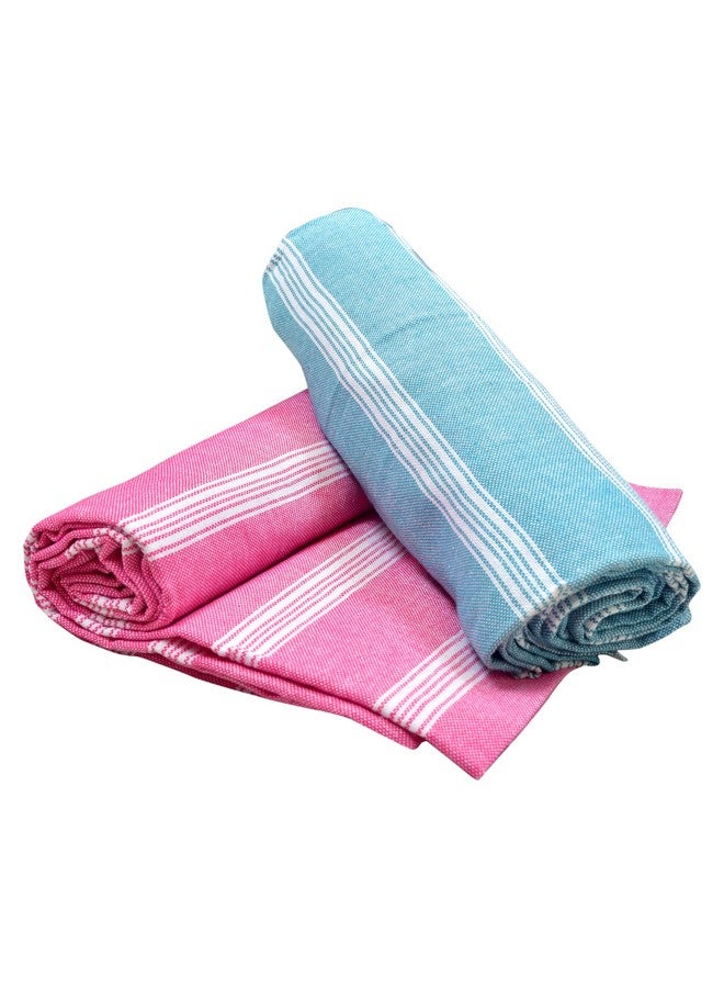 COMFORT WEAVE منشفة استحمام قطنية COMFORT WEAVE 250 GSM متعددة الألوان (مجموعة من 2، 31 × 62 بوصة) - Image 1