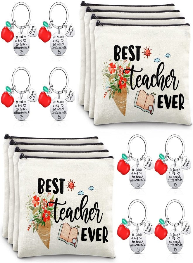 ميتلي مجموعة هدايا تقدير المعلمين من إم تي لي، 16 قطعة، للعودة إلى المدرسة، تتضمن 8 حقائب مكياج و8 سلاسل مفاتيح للمعلمين، هدية شكر وتقدير بالجملة للتخرج 2025 - Image 1