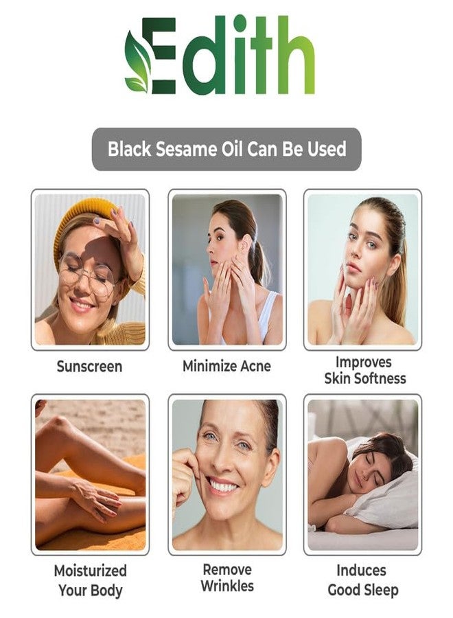 EDITH زيت السمسم العضوي من إديث للشعر والبشرة - معصور على البارد، نقي وطبيعي - 200 مل - Image 3