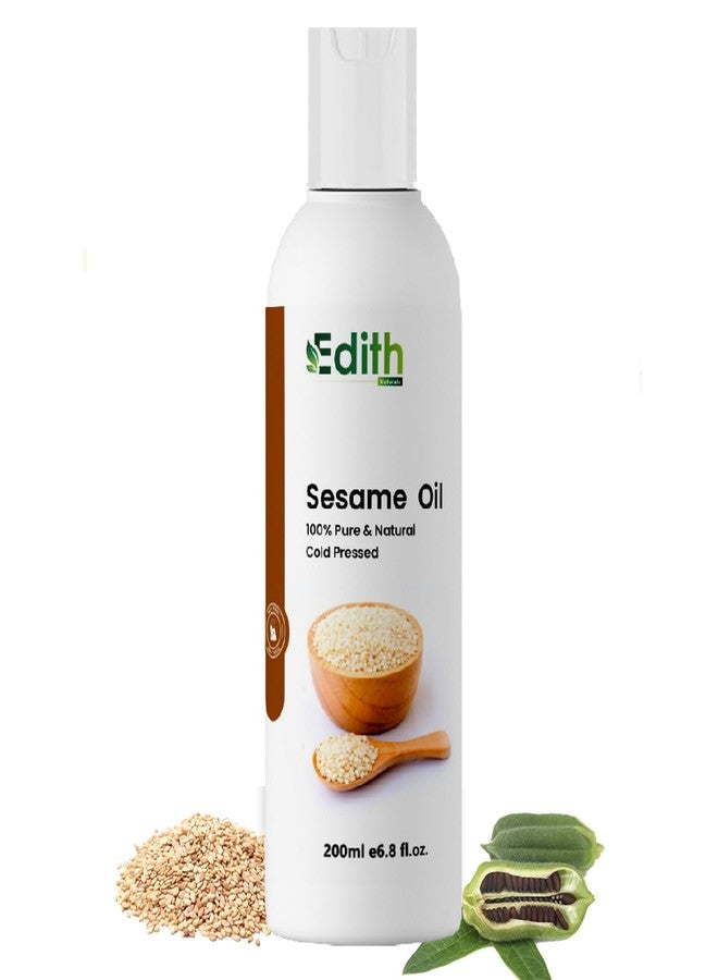 EDITH زيت السمسم العضوي من إديث للشعر والبشرة - معصور على البارد، نقي وطبيعي - 200 مل - Image 1