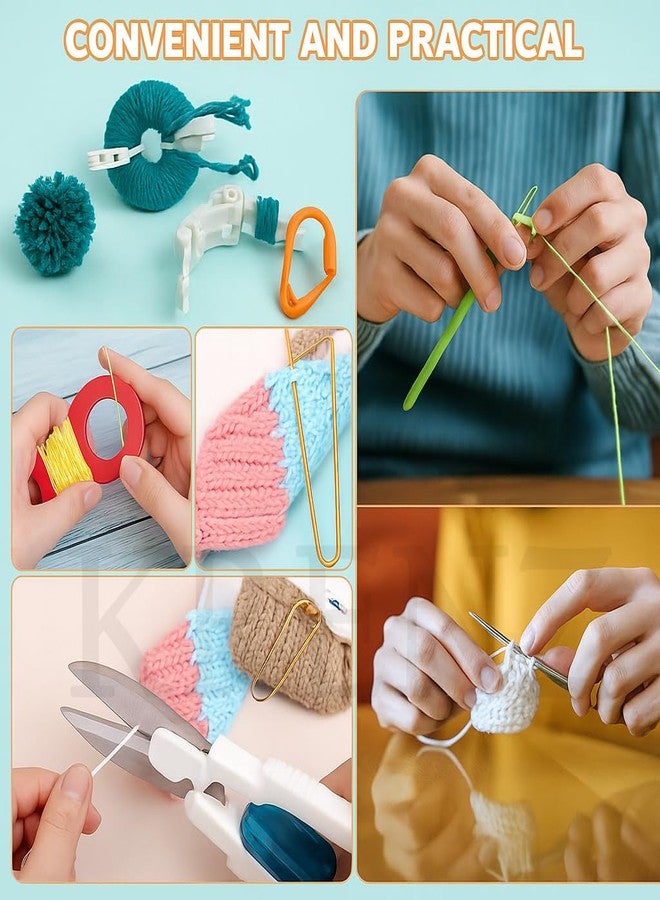 KRENZ 59 Pcs All in One Crochet Kit for Beginners Crochet Starter Set with Colorful Yarn, Crochet Hooks, Stitch Markers & Organizer Bag Ideal for Kids & Adult - Image 4