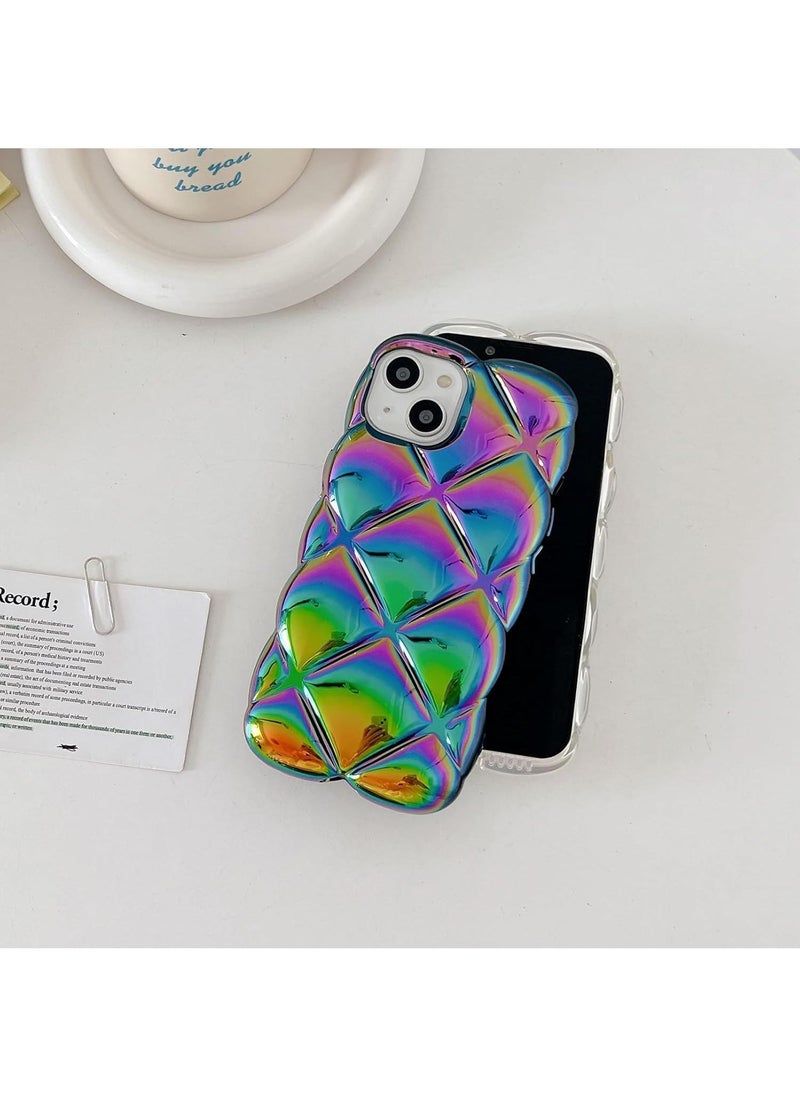 Generic iPhone 14 Pro Max Case: 3D Cute Laser Wave Shiny Diamond Luxury Silicone Phone Cover for Women & Girls (Black)  - Image 2