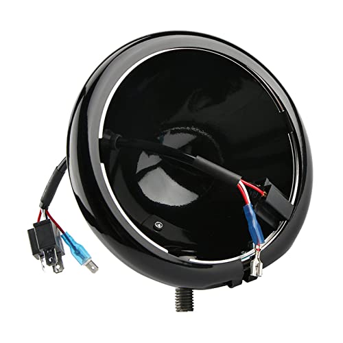 Autokun 5.75" Headlight Housing Motorcycle 5 3/4 inch Round LED Headlight Bucket for Motorcycle Headlamp Mounting, Black - Image 1