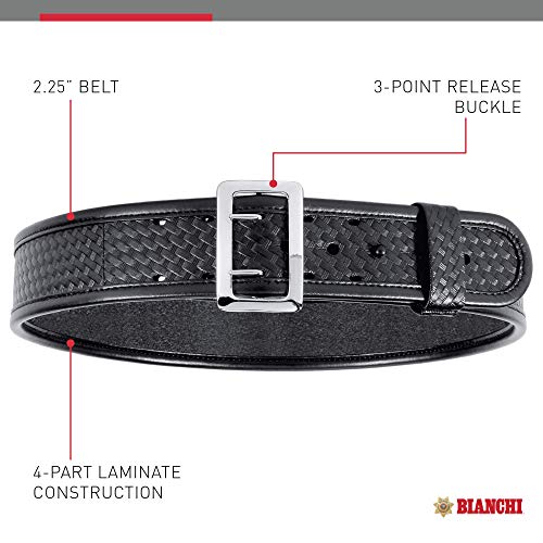 Bianchi 7960 Sam Browne Duty Belt - 2.25'', 32 - Basketweave - Chrome Snap (1016970) - Image 2