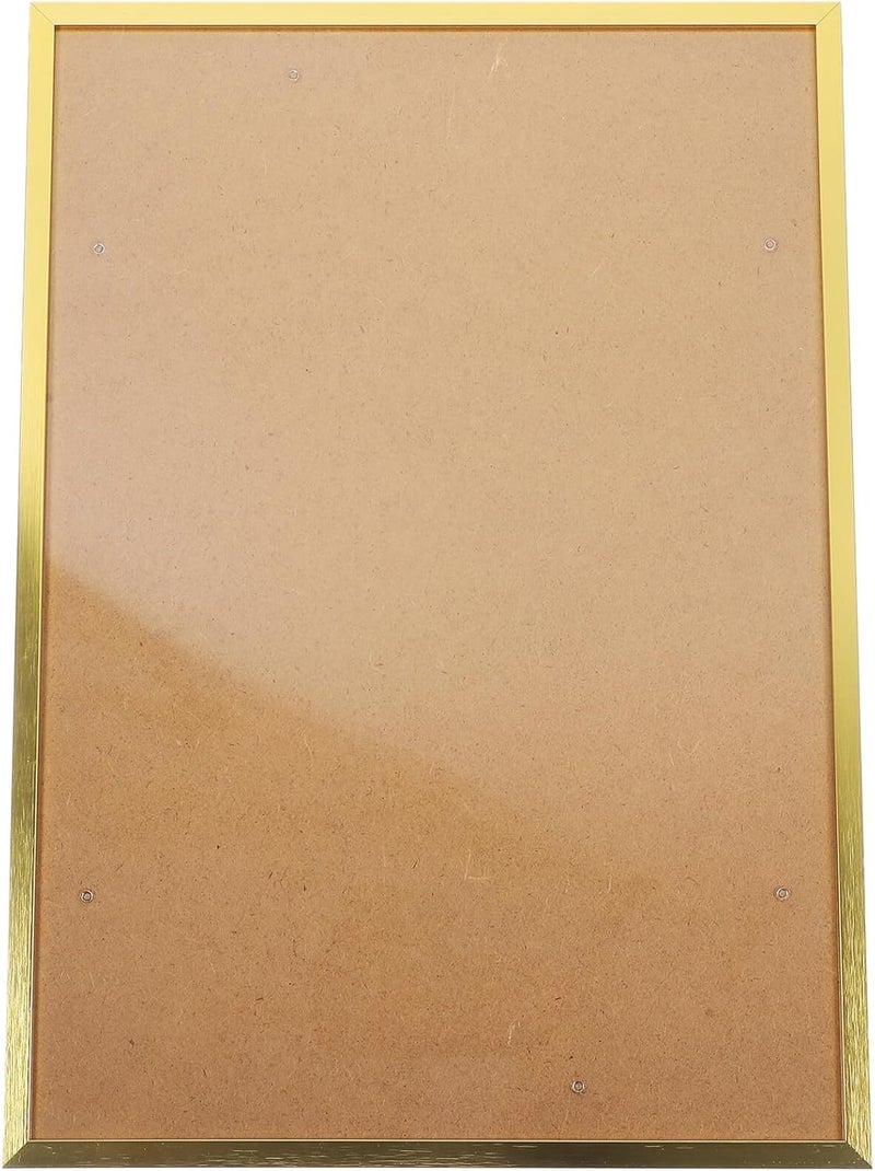 إطار صور من سبيكة الألمنيوم A3 بحافة ضيقة ولون ذهبي، مقاس 29.7×42 سم، للتثبيت على الحائط، مناسب لعرض الملصقات المعدنية في المنزل أو المكتب أو للحصول على رخصة عمل - Image 1