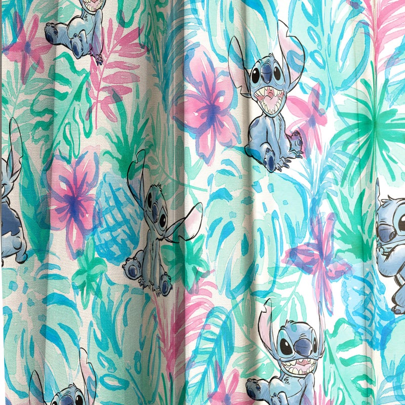 Jay Franco Window Curtains for Kids Bedroom 4-Piece Drape Set with 2 Tiebacks, Blue - Lilo & Stitch, 42" W x 63" L (Pack of 2) - Image 3