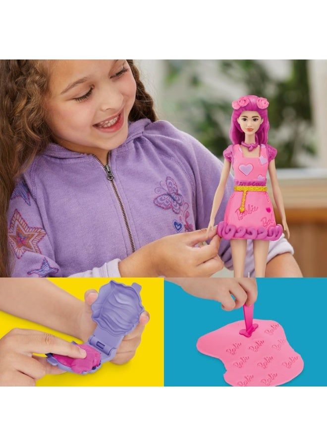 Play-Doh Barbie Hearts and Hair Set, Make Doll Clothes with Modeling Compound & 10 Fashion Accessories - Image 4
