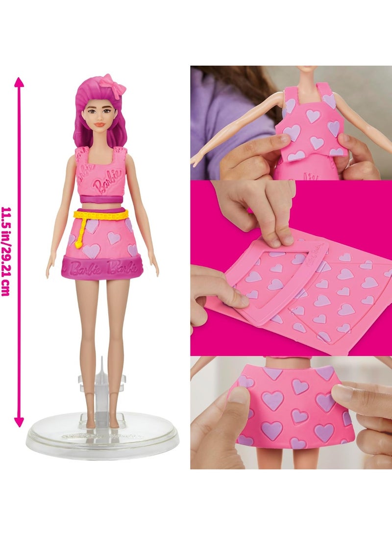 Play-Doh Barbie Hearts and Hair Set, Make Doll Clothes with Modeling Compound & 10 Fashion Accessories - Image 2