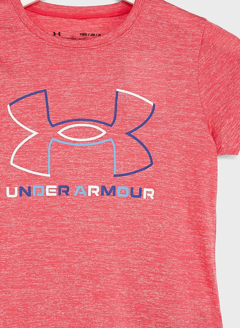 UNDER ARMOUR Youth Tech Big Logo Twist T-Shirt