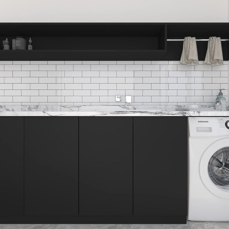 Decotalk Black Wallpaper Peel and Stick Wallpaper Self Adhesive Removable Black Wall Paper for Bedrooms Decorative Matte Black Contact Paper for Cabinets Waterproof 12"x120" - Image 3