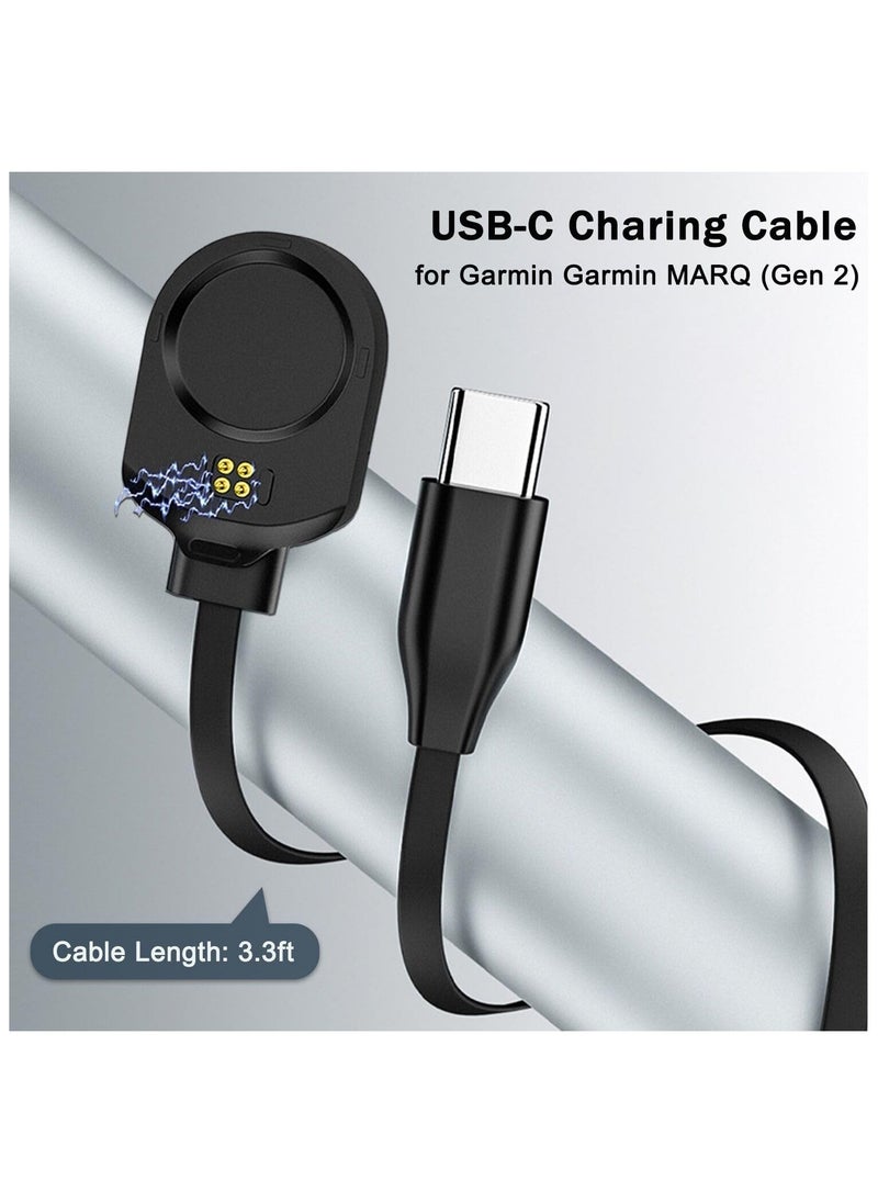 USB-C Charging Cable for Garmin MARQ Gen 2, Magnetic Charger Dock Compatible with Garmin MARQ Adventurer/MARQ Athlete/MARQ Aviato/MARQ Captain/MARQ Golfer (Gen 2)-3.3FT/1M - Image 2